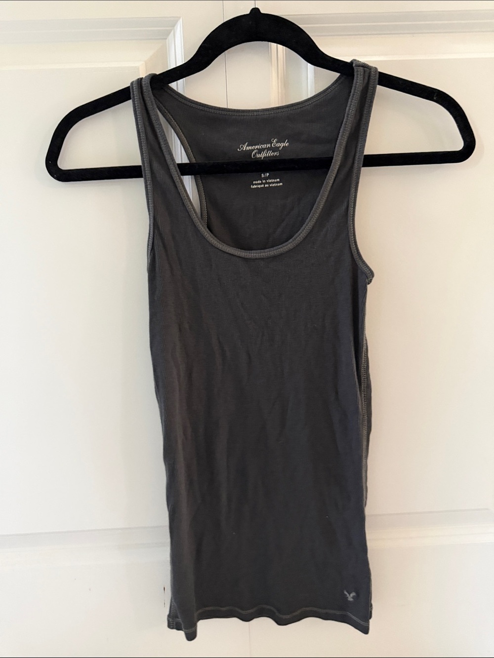 American Eagle Outfitters Women's Dark Gray Boyfriend Tank Size S